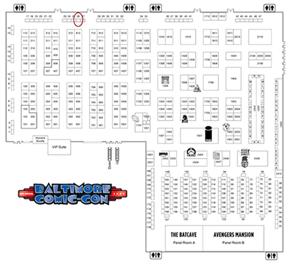 Baltomore Comic Con floorplan