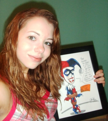 heather enjoying her Harley commission
