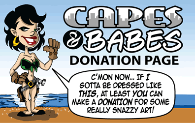 Capes 'N' Babes donations header art Capes 'N' Babes wallpaper sample