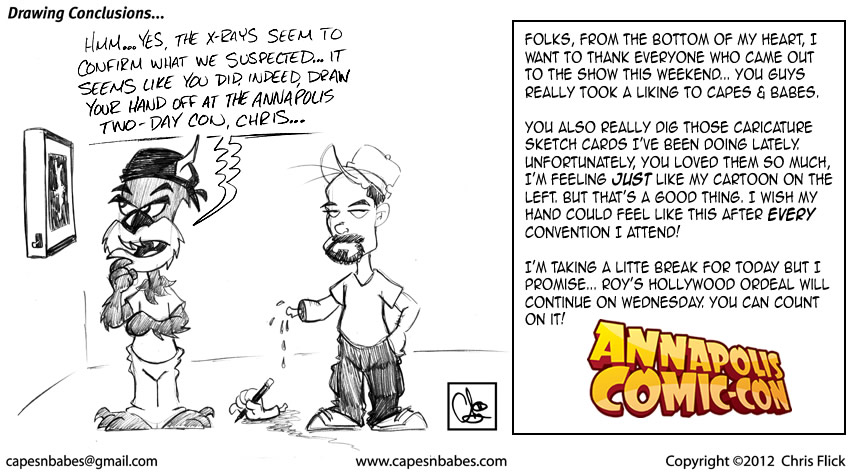 Capes & Babes strip No. 721- Drawing Conclusions (Annapolis Comic Con filler)
