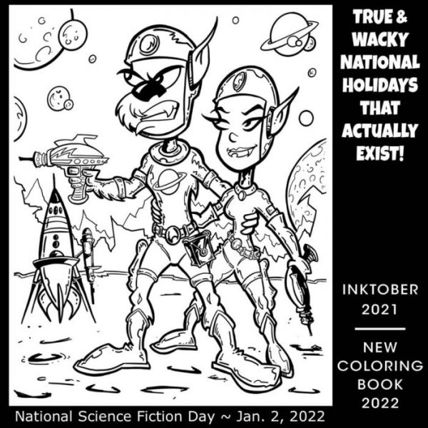 Inktober 2021 – Day 4: National Science Fiction Day